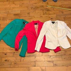 3 H&M blazers (off white sz 8, pink and green Sz 6)